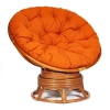 Кресло-качалка "PAPASAN" w 23 и 01 B с подушкой, коньяк, ткань оранжевый, С 23