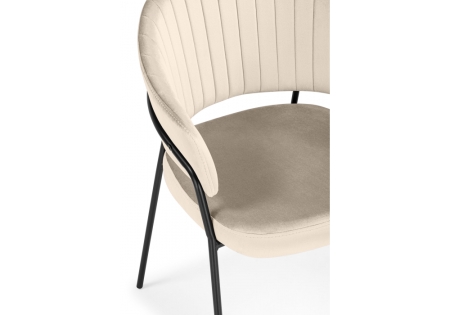 Стул на металлокаркасе Лео светло-бежевый (H-05), черный