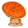 Кресло-качалка "PAPASAN" w 23 и 01 B с подушкой, мед, ткань оранжевый, С 23
