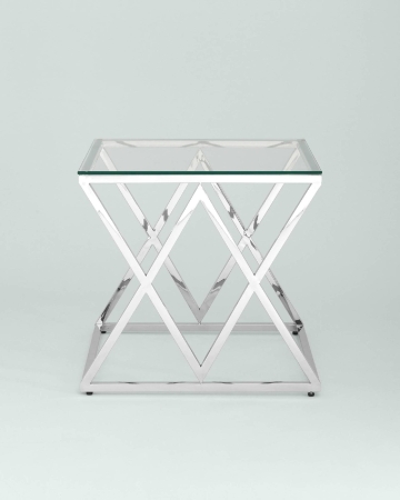 Журнальный стол 55*55 ИНСИГНИЯ серебро