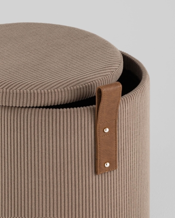 Пуф Руни XS с ящиком вельвет коричневый