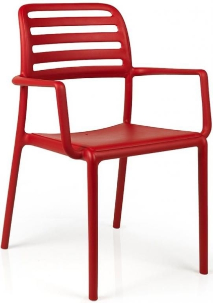 Кресло пластиковое Costa красное