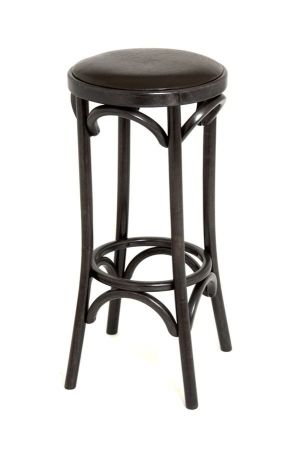 Барный деревянный табурет Венский 750 венге с мягким сиденьем из коричневой экокожи