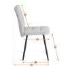Стул обеденный Medeo белый и серый, ткань и металл, мягкое сиденье, без подлокотников Стул обеденный Medeo белый и серый, ткань и металл, мягкое сиденье, без подлокотников