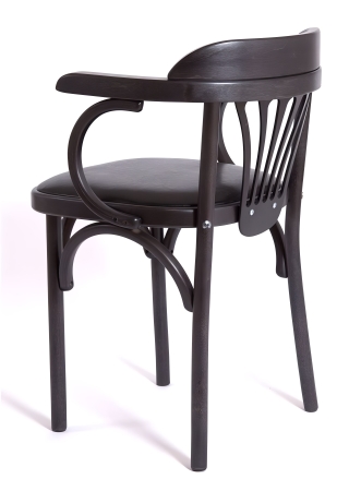 Деревянный стул Венский венге с мягким сиденьем из черной экокожи Деревянный стул Венский венге с мягким сиденьем из черной экокожи