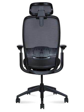 Кресло офисное Tesla черный, ткань и пластик, мягкое сиденье, с подлокотниками