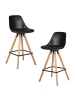 Набор 2 шт Стул полубарный RONNI, ножки светлый бук, черный (B-03)