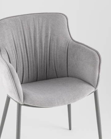 Стул Твигги шенилл серый с серым каркасом