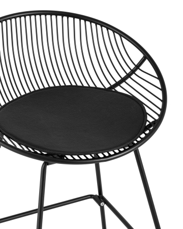 Стул полубарный UFO, черный, с черной подушкой 4 шт.