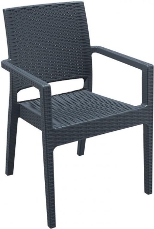 Кресло пластиковое плетеное Ibiza черное