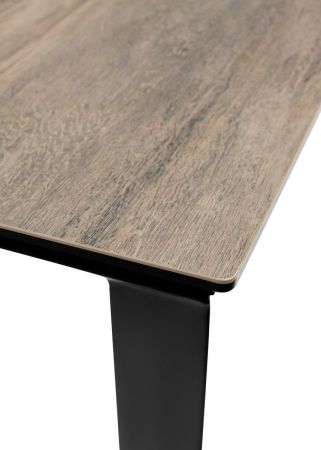 Стол CREMONA 180 KL-61 Под дерево итальянская керамика, черный каркас фото в интернет-магазине Stoolmarket