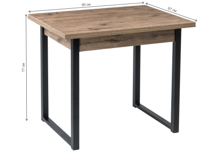 Стол деревянный Форли дуб велингтон, черный матовый