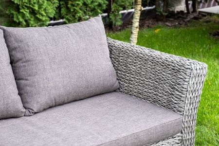 Лаунж-зона "Капучино" из искусственного ротанга (гиацинт), цвет серый