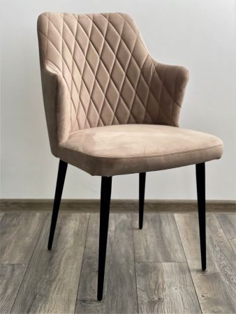 Стул HERMAN бежевый #5 велюр, черный каркас
