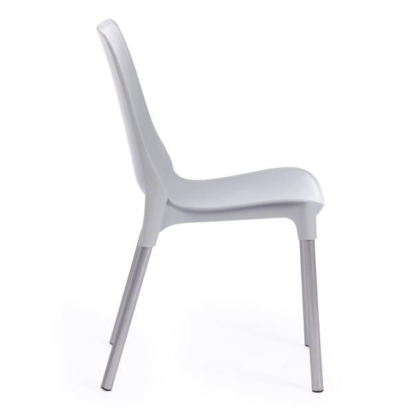 Стул GENIUS (mod 75) металл и пластик, 46x56x84cм, серый, ножки хром