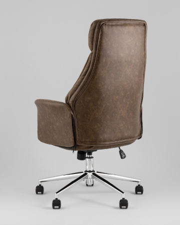 Кресло офисное TopChairs Neoma коричневый экокожа ткань