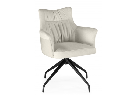 Стул на металлокаркасе Kaser 360 крутящийся слоновая кость, черный