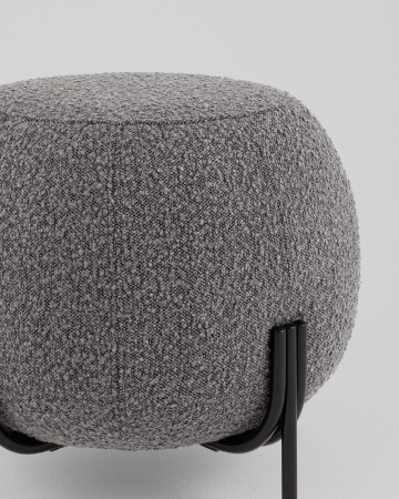 Пуф Флик new ткань букле темно-серый