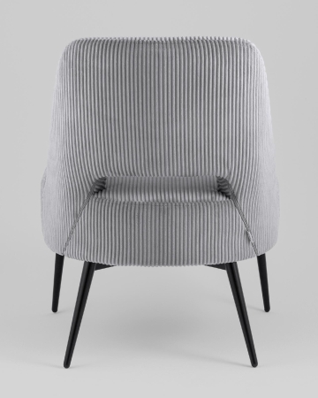 Кресло лаунж Бостон велюр рельефный светло-серый