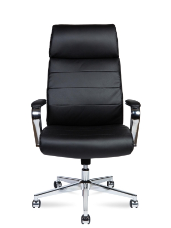 Кресло офисное Atlant черный, экокожа и металл, мягкое сиденье, с подлокотниками Кресло офисное Atlant черный, экокожа и металл, мягкое сиденье, с подлокотниками