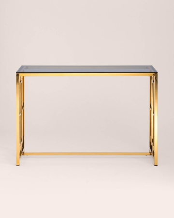 Консоль БРУКЛИН 115*30 золото стекло дым