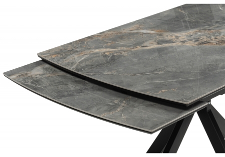 Керамический стол Комильфо 120(180)x80 черный кварц, черный
