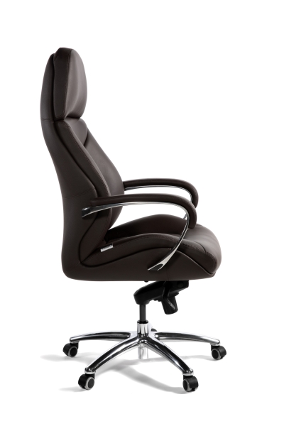 Кресло руководителя Porsche коричневая натуральная кожа с алюминиевой крестовиной