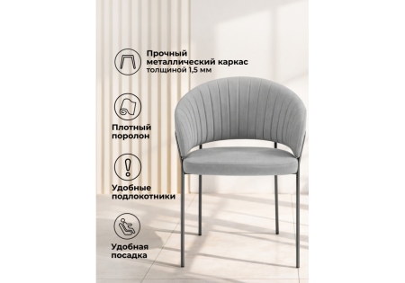 Стул на металлокаркасе Лео серый brendy monsoon 22, серый