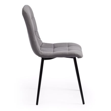 Стул CHILLY MAX велюр и металл, 45х54х90 см, серый 25, черный