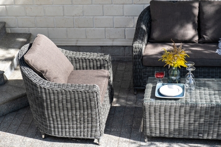 "Кон Панна" кресло из искусственного ротанга, графит