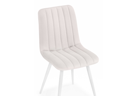 Стул на металлокаркасе Дани молочный велюр velutto 67, белый