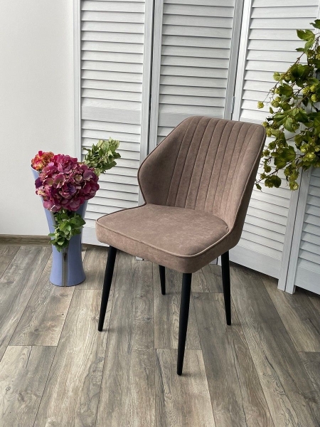 Стул VENA цвет B5 капучино, велюр, черный каркас