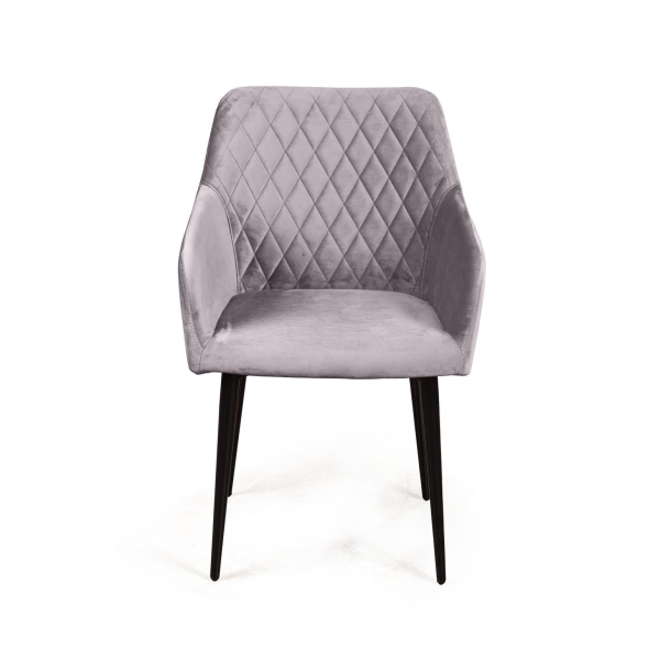 Стул с подлокотниками Robert бархат светло-серый