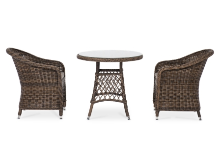 "Эспрессо–80 R" обеденная группа плетеная, цвет коричневый
