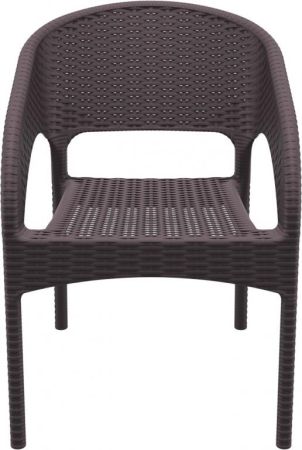 Кресло пластиковое плетеное Panama коричневое