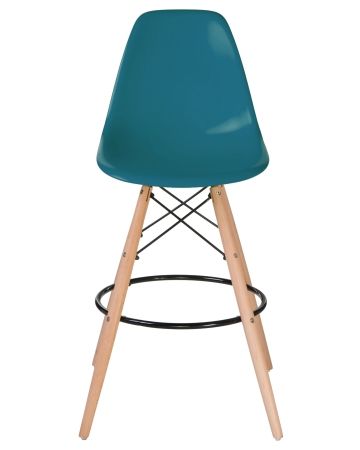 Стул барный DSW BAR ножки светлый бук сиденья морской волны G-05