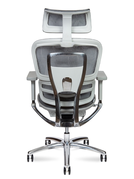 Кресло офисное Kron серый, сетка и пластик и металл, мягкое сиденье, с подлокотниками