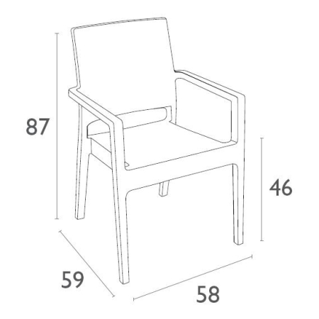 Комплект пластиковой мебели Siesta Contract Miami Ibiza Комплект пластиковой мебели Siesta Contract Miami Ibiza