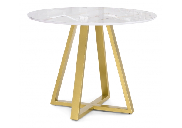 Стеклянный стол Норфолк 100х78 золото