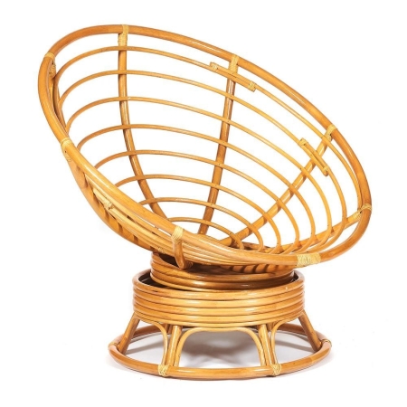 Кресло-качалка "PAPASAN" w 23 и 01 B с подушкой, мед, ткань коричневый, 3М7-147 фото в интернет-магазине Stoolmarket