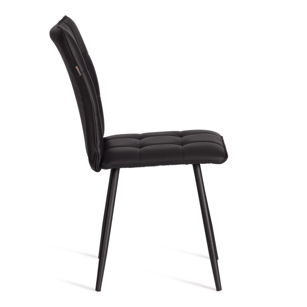 Стул обеденный Bari черный, экокожа и металл, мягкое сиденье, без подлокотников
