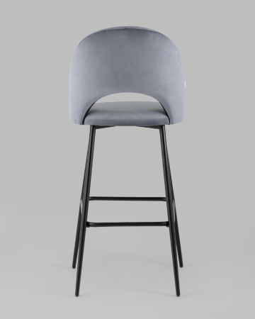 Стул барный Меган велюр серый