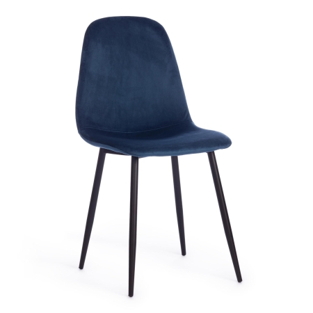 Стул BREEZE (mod. 4724) вельвет и металл, 44х53х87 см, синий и черный