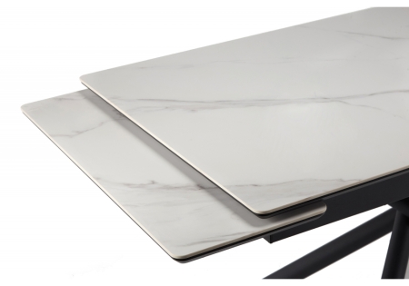 Керамический стол Мэриан 140(200)х80 snow alpin white, черный
