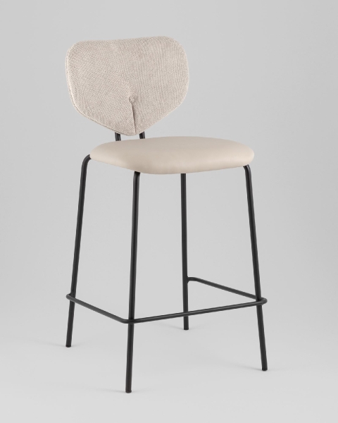 Стул полубарный Masey бежевый с бежевой экокожей Стул полубарный Masey бежевый с бежевой экокожей