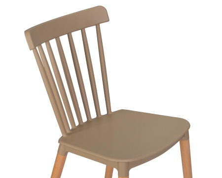 Набор 4 шт Стул обеденный THEO, ножки светлый бук бежевый (GR-03)