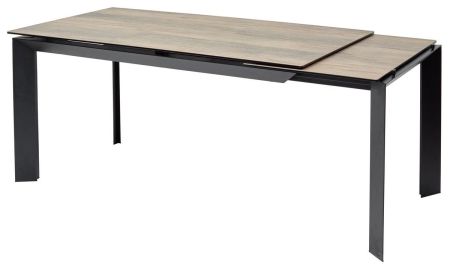 Стол CREMONA 140 KL-61 под дерево итальянская керамика, черный каркас