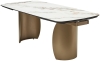 Стол BRONTE 200 раскладной KL-188 Контрастный мрамор матовый, итальянская керамика, Шампань