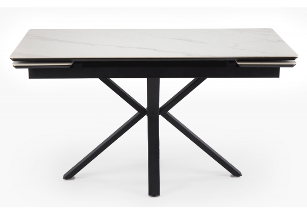 Керамический стол Старлайт 140(200)х80 snow alpin white, черный