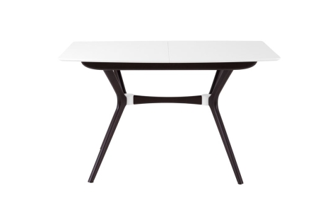 Стол Марко белый и черный, дерево, прямоугольная столешница, раскладной